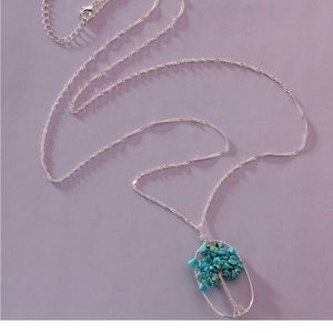 TURQUOISE DETAIL SILVER TREE NECKLACE ❌LAST 1❌